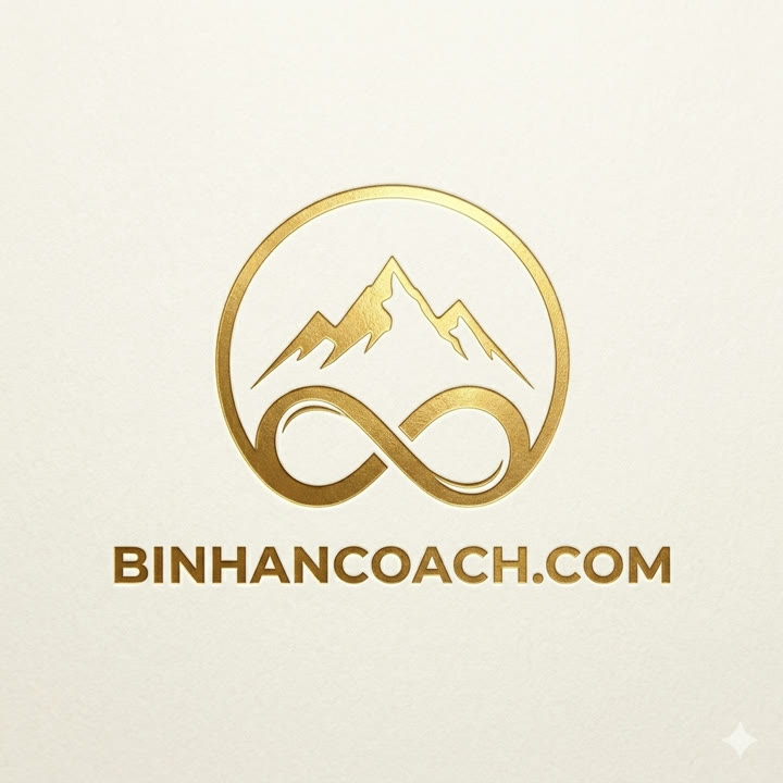 Bình An Coach — logo núi và vô cực